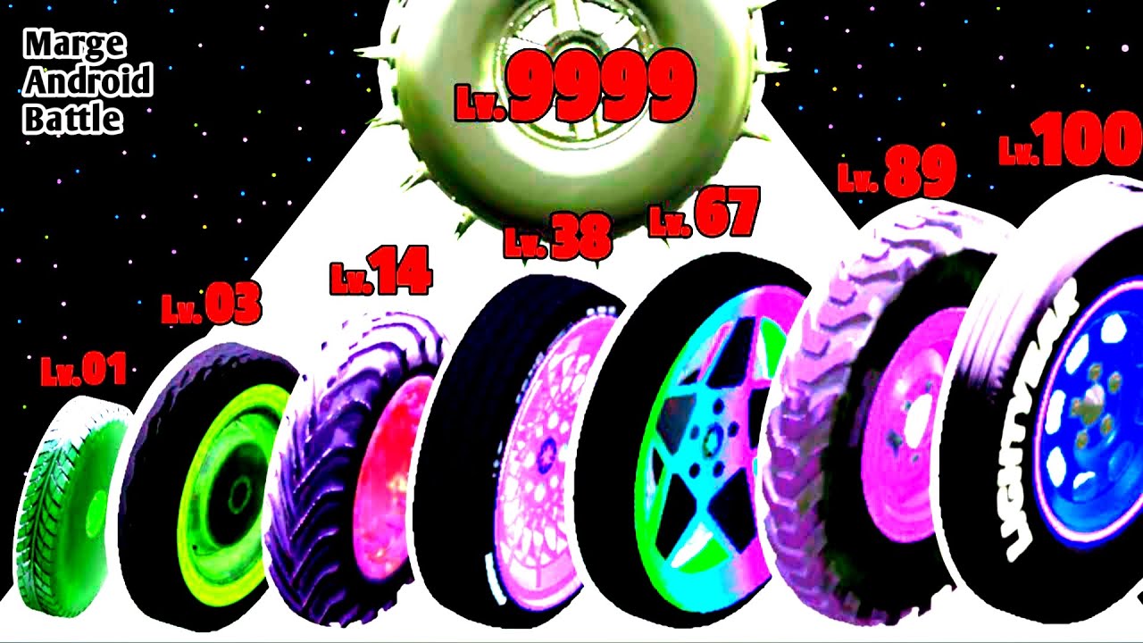 Merge Crazy Tire - Level Up Tire Max Level Gameplay (Part1), mergeandroidbattle