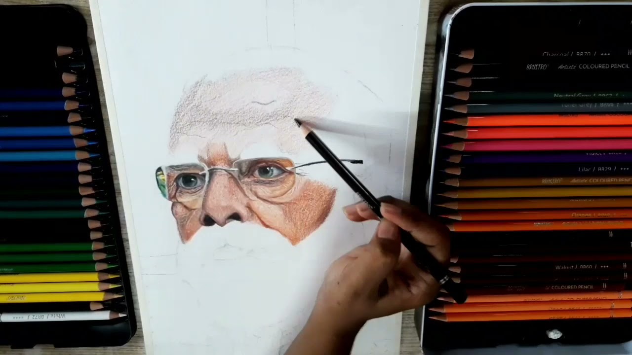 Our PM Narendra Modi 71st birthday special sketch || 2021 indian prime minister || colour sketch