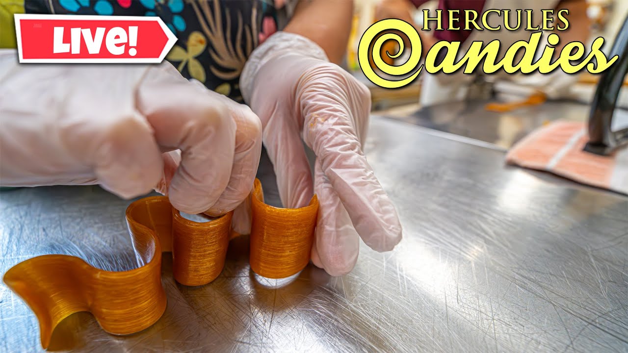 Making Peanut Butter Filled Molasses Ribbon Candy Live!