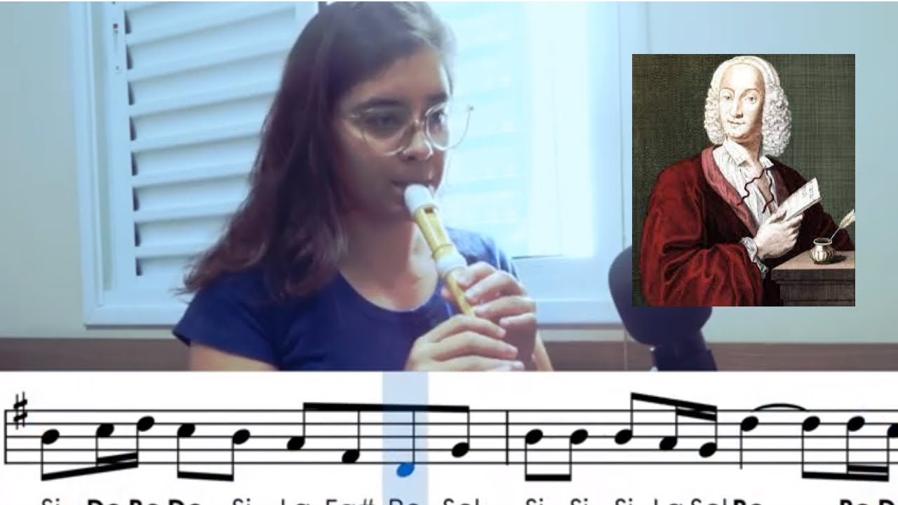 Primavera (Flauta Doce, COM NOTAS) - Vivaldi - Multi Raquel Dias