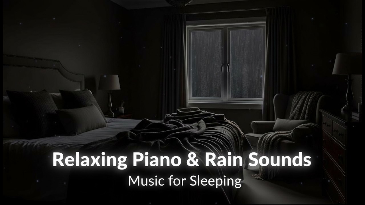 Rain Sounds & Soft Piano Music 🌧️ Crackling Fireplace and Rain Sounds for Stress Relief, Meditation🔥