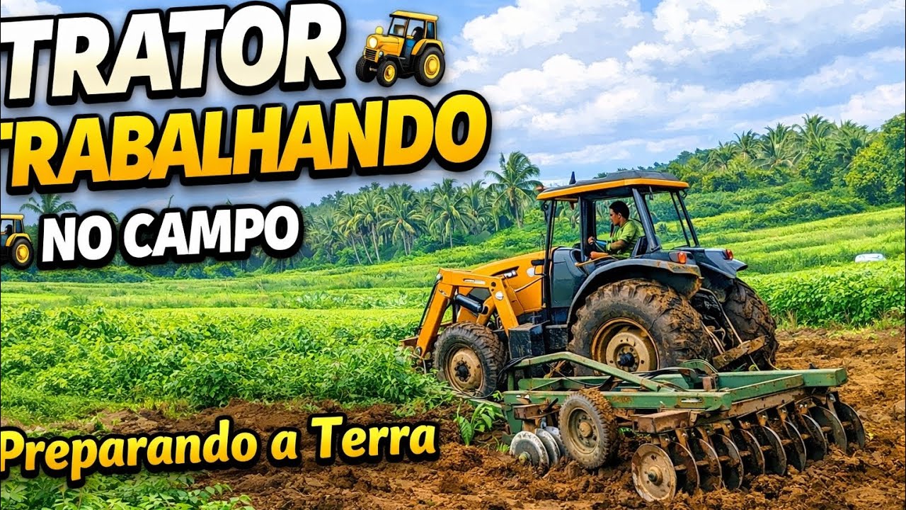 Trator trabalhando part 2 ( vida na roça )