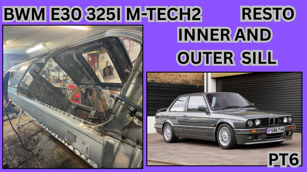 BMW E30 325I M -TECH 2 RESTORATION INNER AND OUTER SILL REPAIR PT6