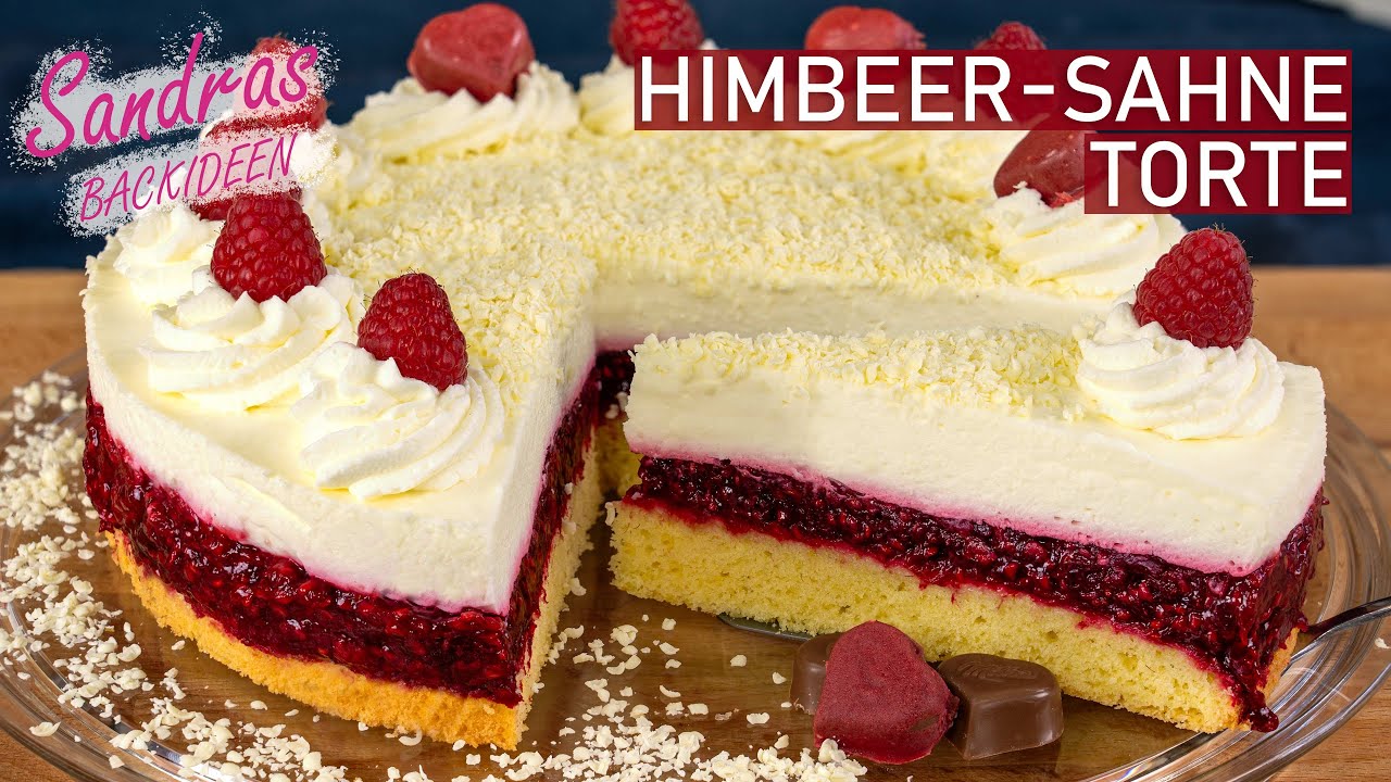 Himbeer Sahne Torte | einfache Himbeer Schmandtorte | Valentinstag
