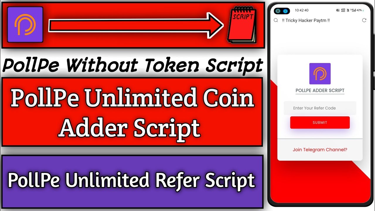 PollPe Without Token Script !! PollPe Unlimited Money Adder Script !! PollPe Script !!