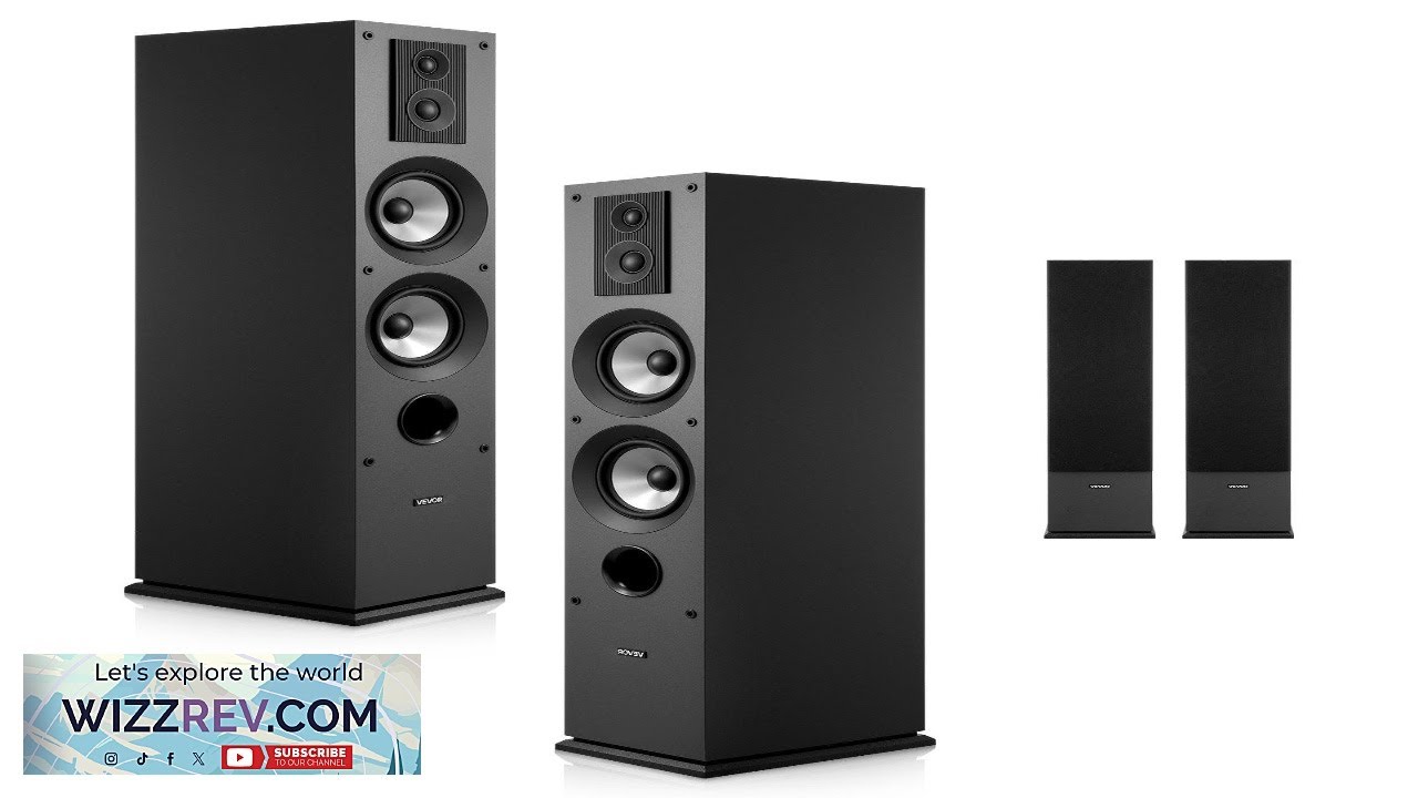 VEVOR Floorstanding Speakers Pair 3 Way Floor Standing Tower Speakers with 0.75 in