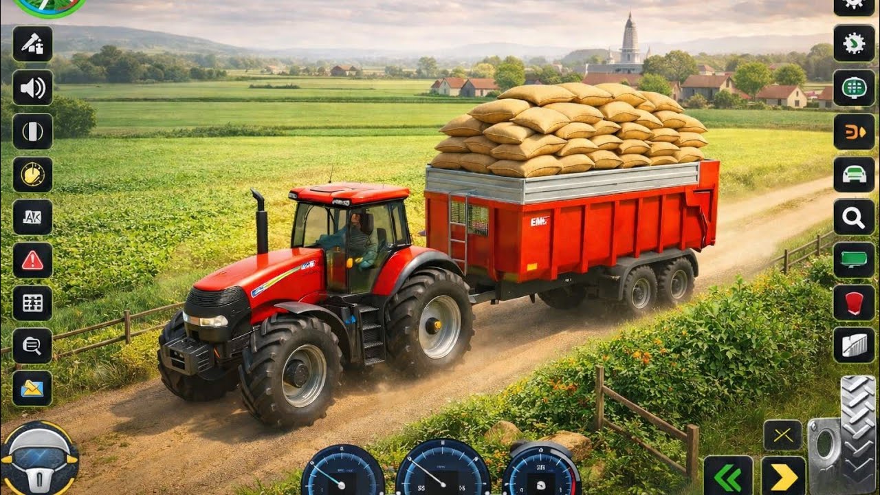 Real Tractor Trolley Farming Simulator Game 2026 – Indian Village Cargo Driving 3D 