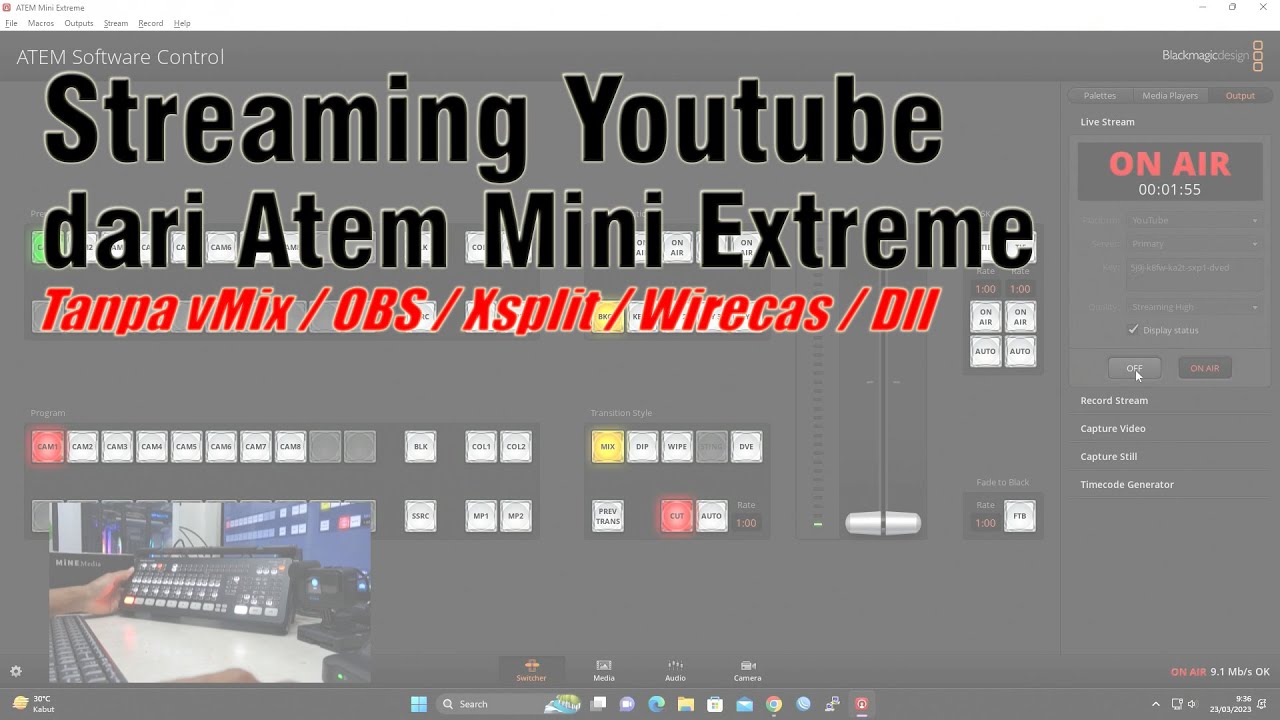 Cara MUDAH live streaming langsung dari ATEM MINI EXTREME ke Youtbe