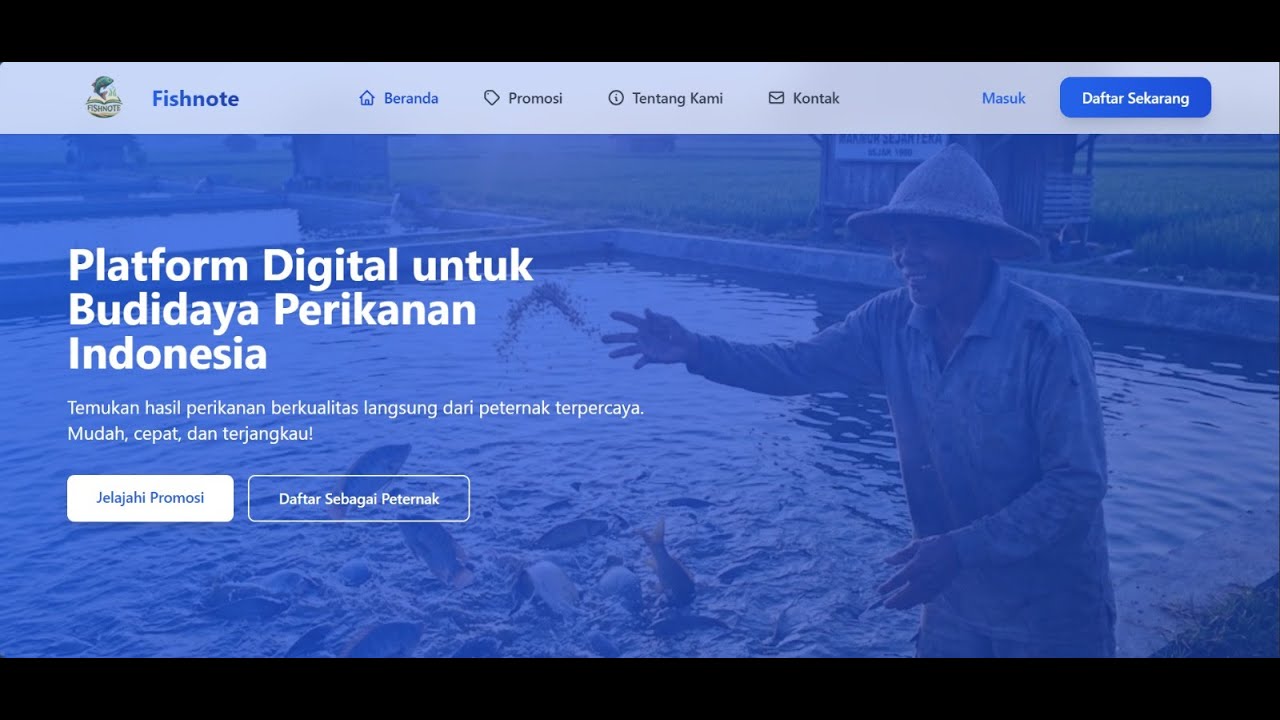 Demo FishNote – Sistem Pencatatan & Promosi Hasil Budidaya Perikanan.