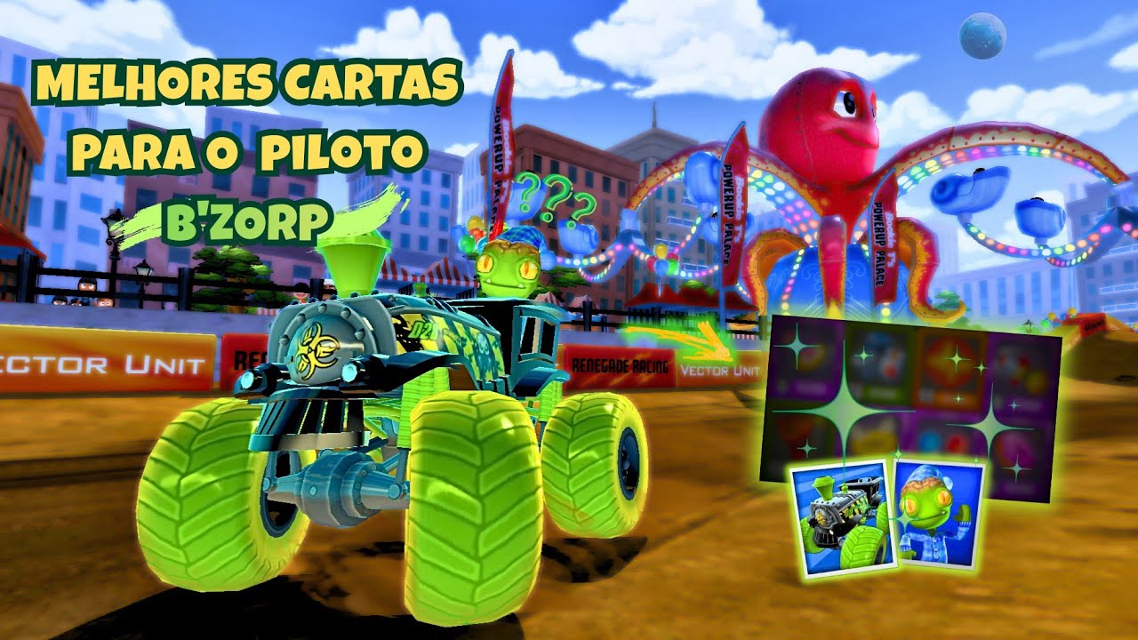 O DECK PERFEITO DE CARTAS PARA GANHAR COM O B'ZORP!👽🛸 -Beach Buggy racing2 #bbracing2 #cartas #deck 