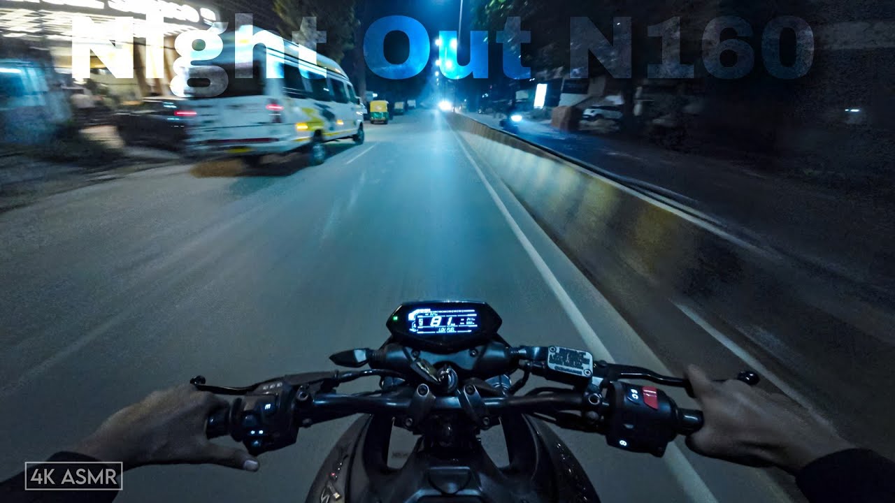 Night out on Pulsar N160 Full Throttle🔥 | Pure Exhaust Sound | POV ASMR [ 4K ]