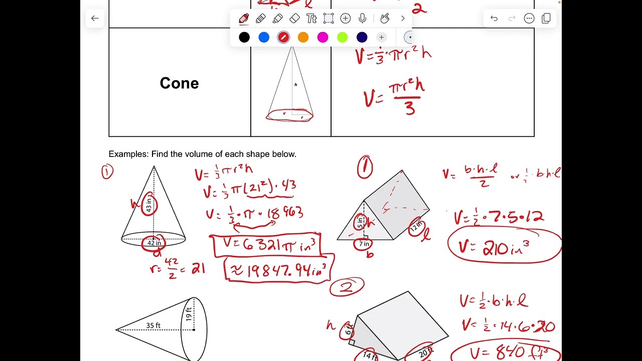 Unit 7 Lesson 3: Volume of Triangular Prisms and Cones