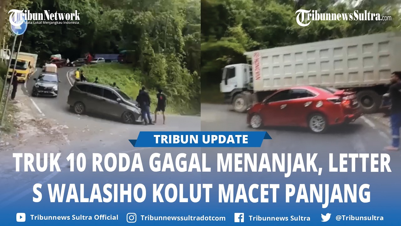 Antrean Kendaraan Mengular di Tanjakan Letter S Kolaka Utara Usai Truk Tak Kuat Menanjak Tutup Jalan