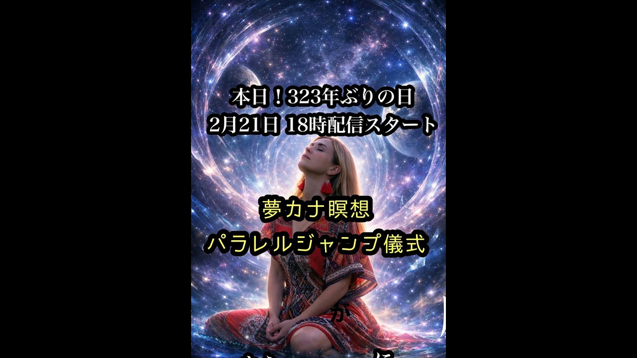 【※緊急 本日18時スタート】323年ぶり。カナ瞑想儀式会！臨時収入500万。パラレルジャンプ瞑想。送