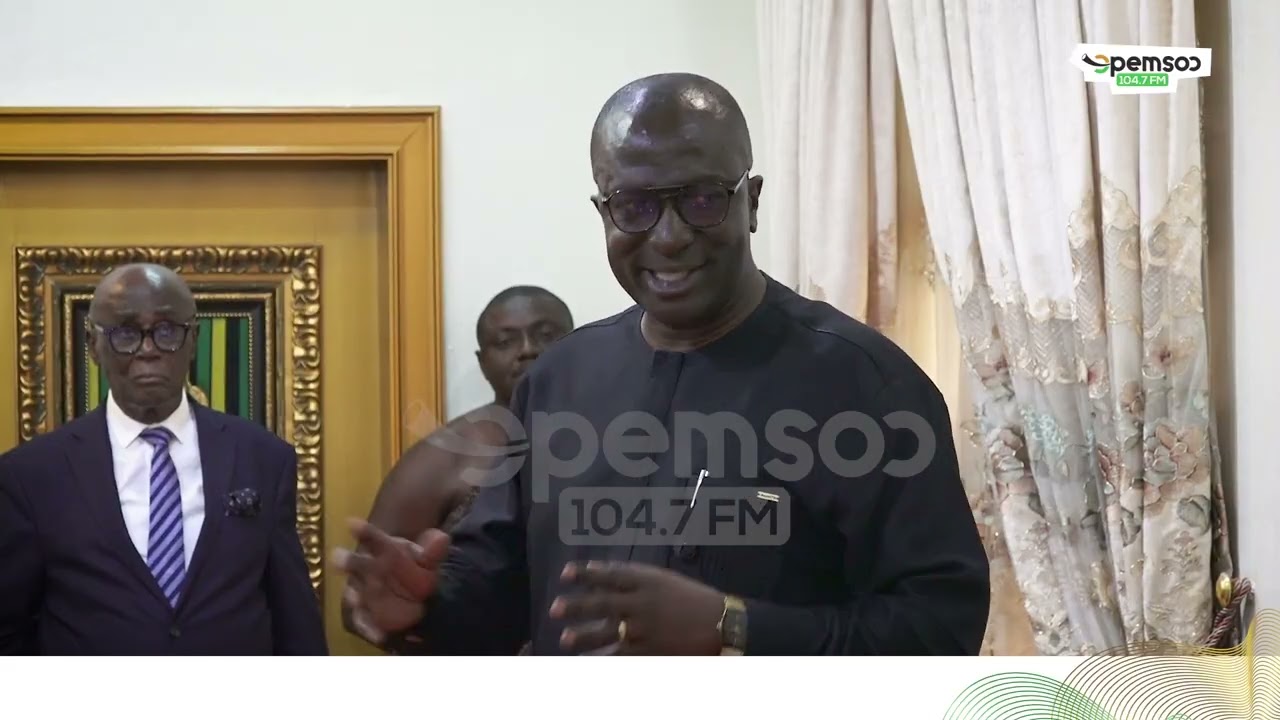 Asantehene gifted Parliament the framed kente displayed behind the Speaker's seat.