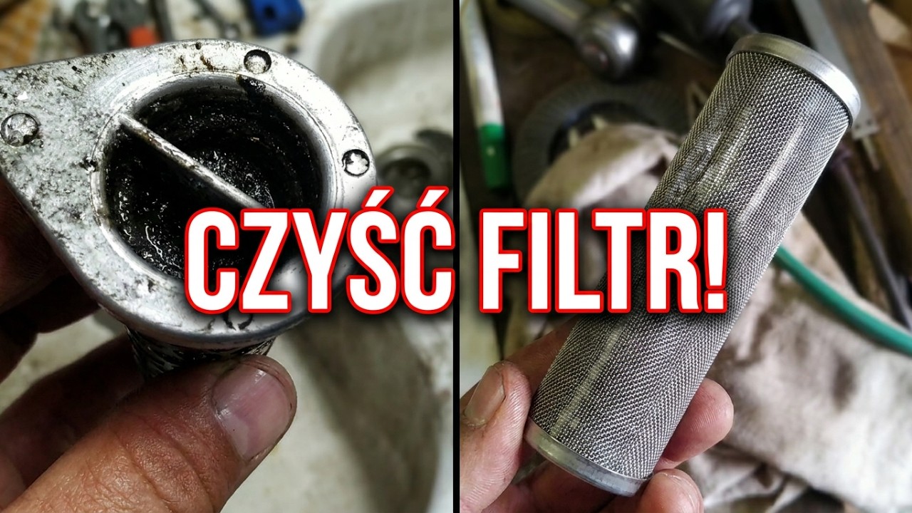 Iseki TA527F wymiana oleju wspomagania czyszczenie filtra siatkowego