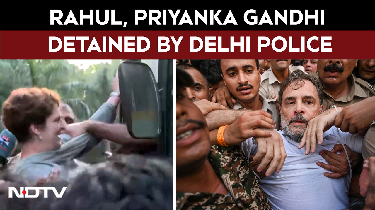 Congress Protest | Rahul, Priyanka Gandhi Detained By Delhi Police Over Protest Outside PM's House