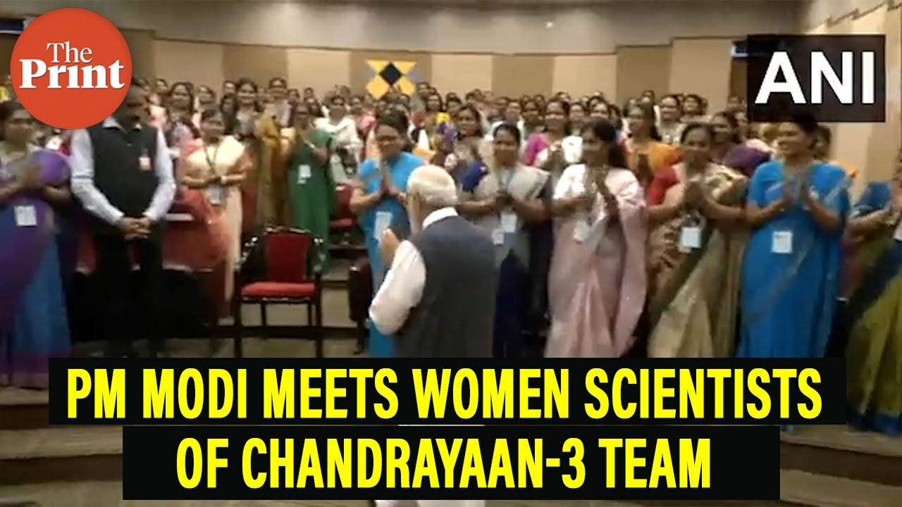 PM Modi meets women scientists of ISRO team behind Chandrayaan-3