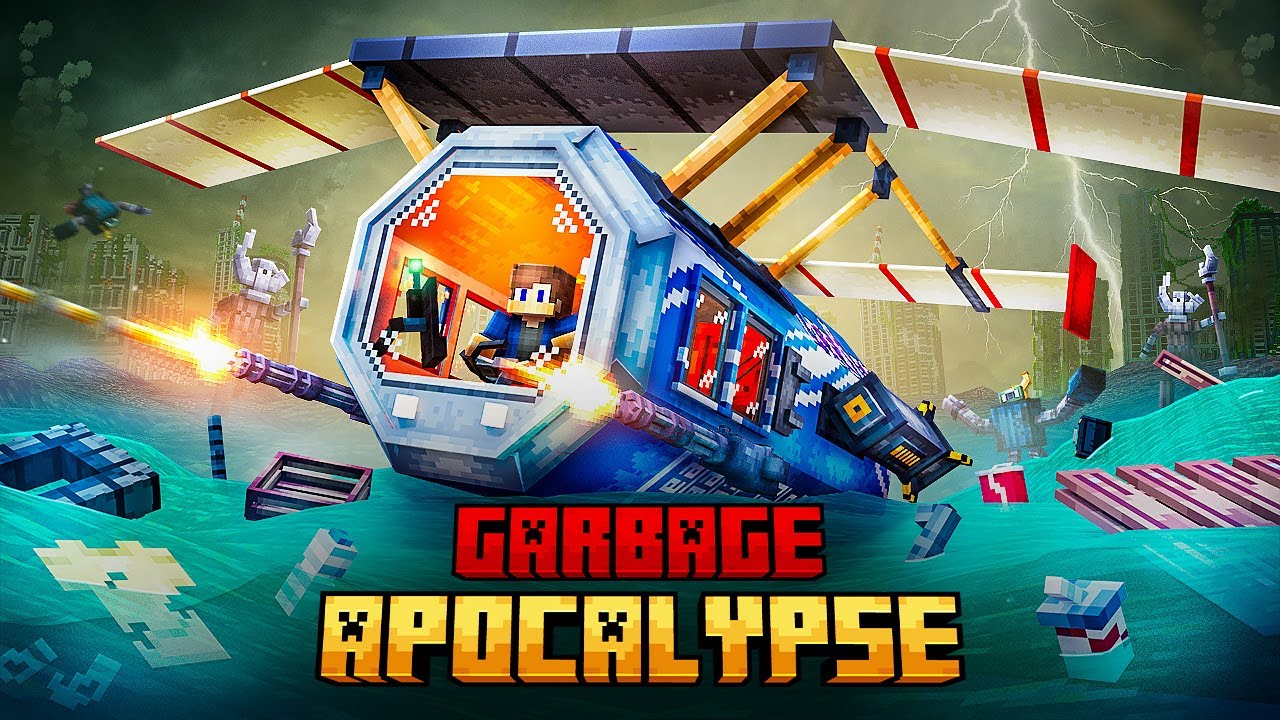 I SURVIVED ON A JET CAN IN A GARBAGE OCEAN IN MINECRAFT!