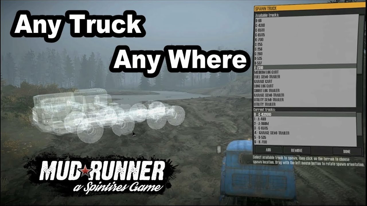 (Outdated) Spintires Mudrunner Hacks | Use any map as Proving ground | Enable Dev tools in any map