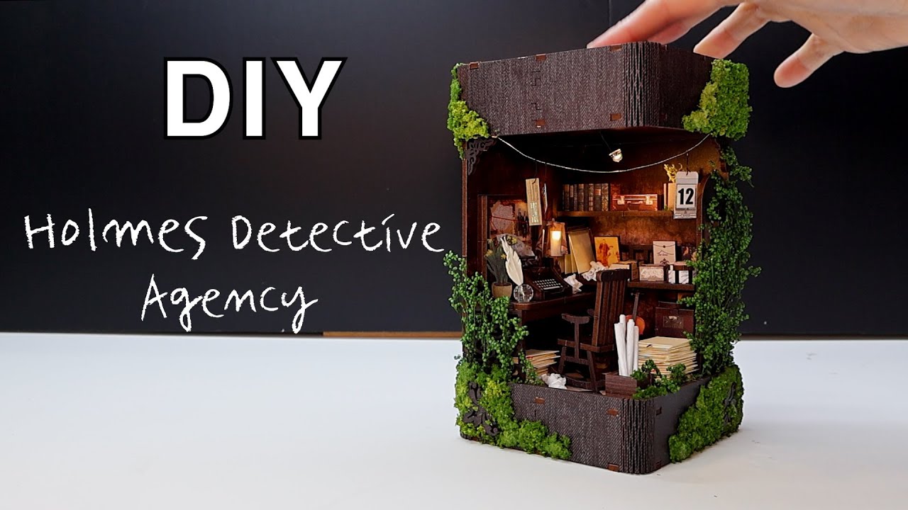 DIY Miniature Dollhouse Kit l Holmes Detective Agency l 홈즈 탐정 사무실l 책꽂이 Booknook l 미니어처 miniature 만들기