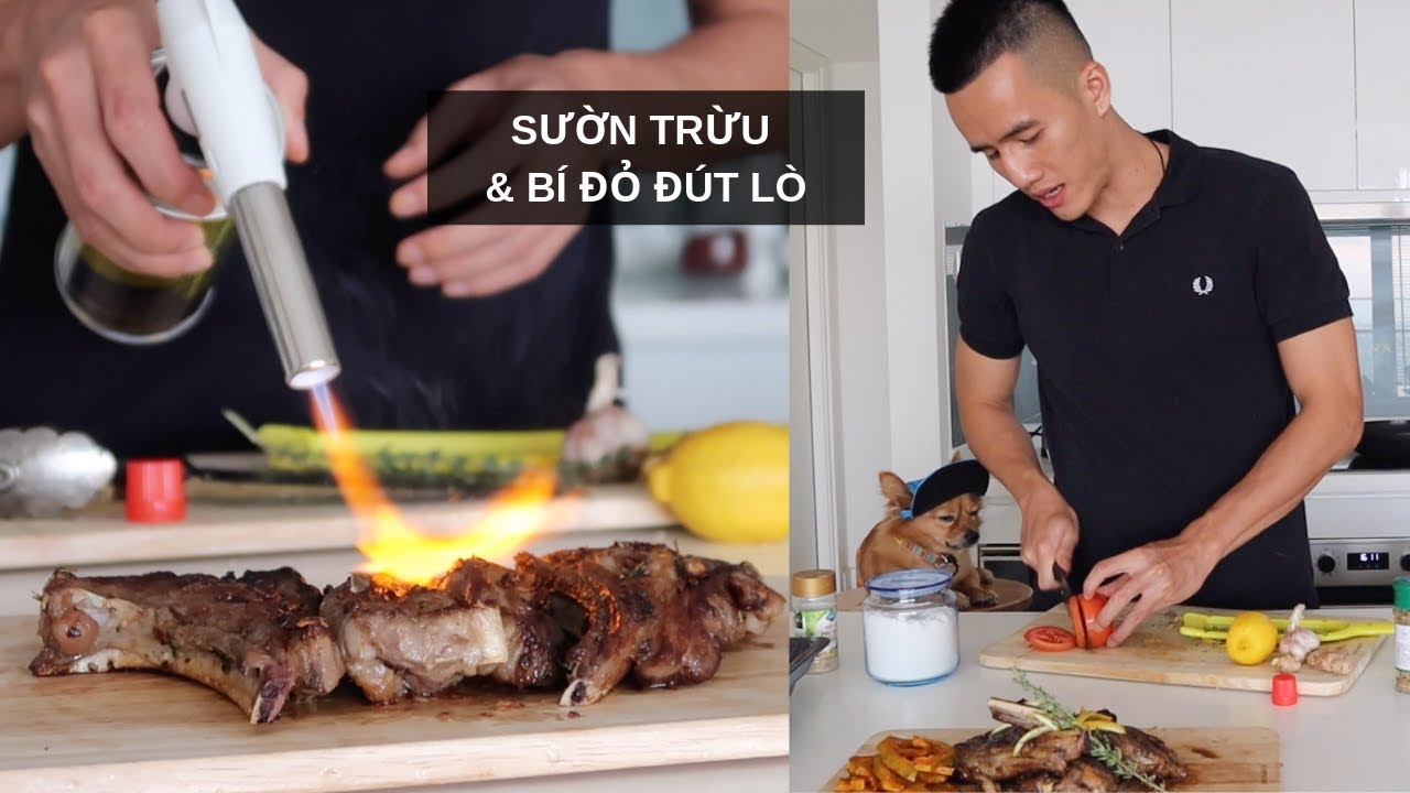 SƯỜN CỪU ÁP CHẢO & BÍ ĐỎ ĐÚT LÒ | Anh bạn thân Cooking #4 | Vlog