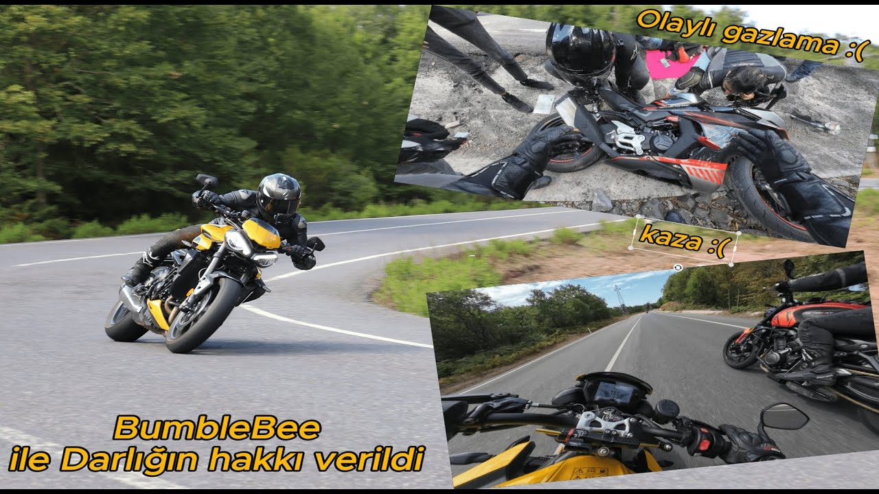 Street Triple Rs ile ilk darlık s&uuml;r&uuml;ş&uuml;, Yine darlık yine kaza :( - Triple rs VS Triple R