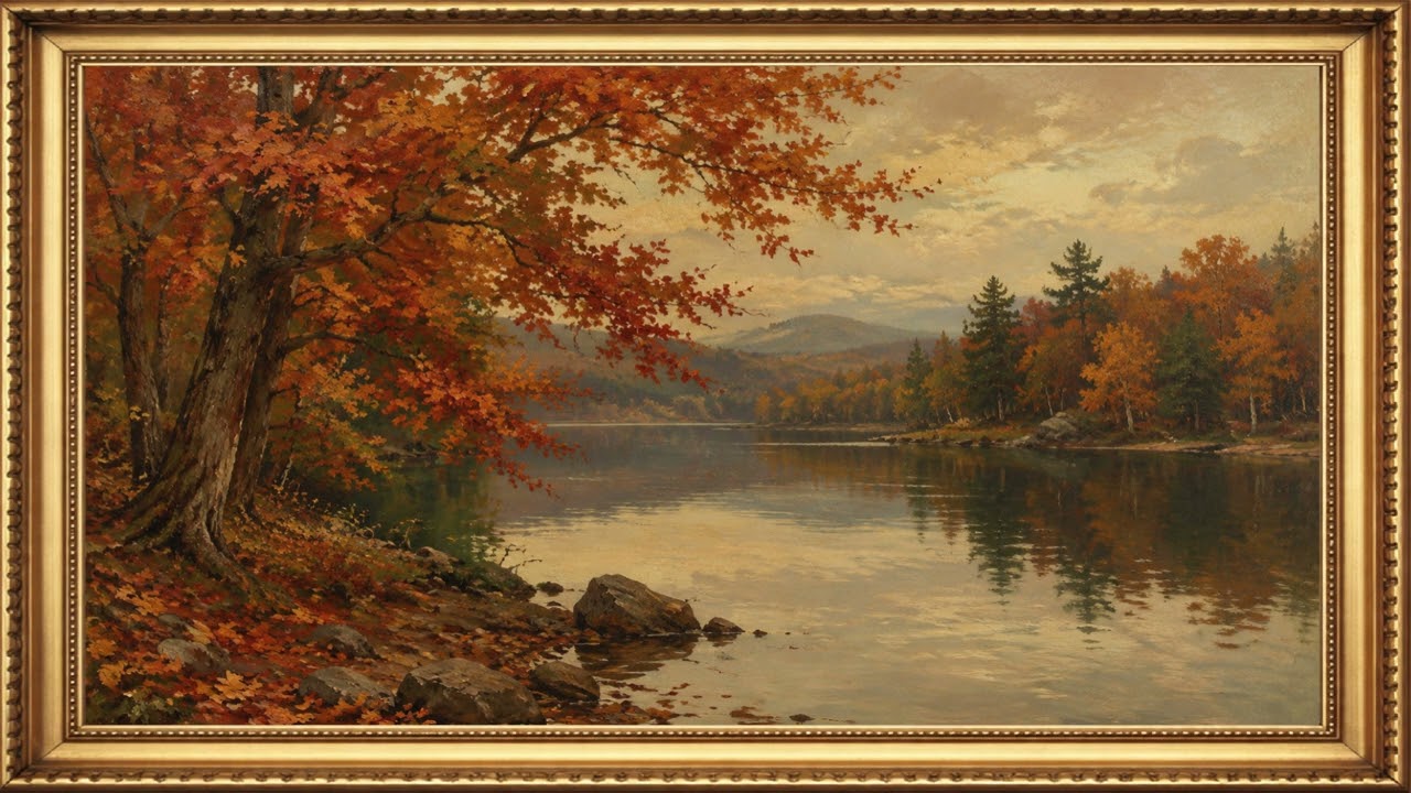 Rustic Harvest Landscape | Vintage Elegant Framed Painting Art 4K | TV Screensaver