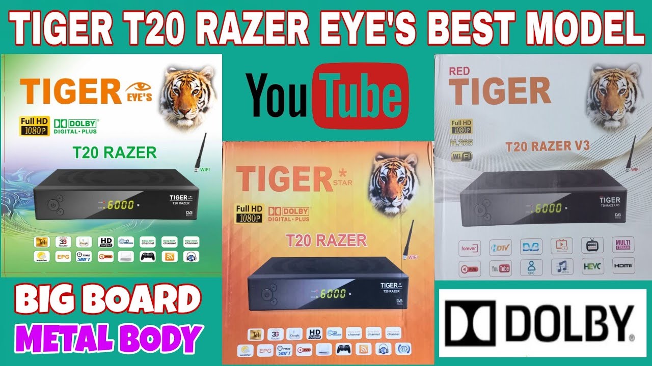 TIGER T20 RAZER Big Board  Metal Body H.265 Receiver Review