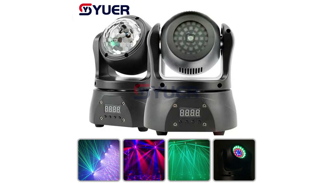 YUER™️ LED Wash Laser Crystal Magic Ball 3IN1 Moving Head Light
