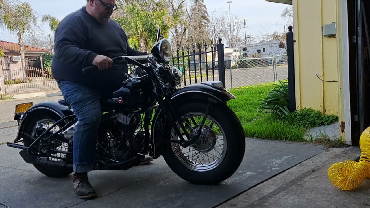 1947 Harley Davidson WL for sale cold start video. Part 1