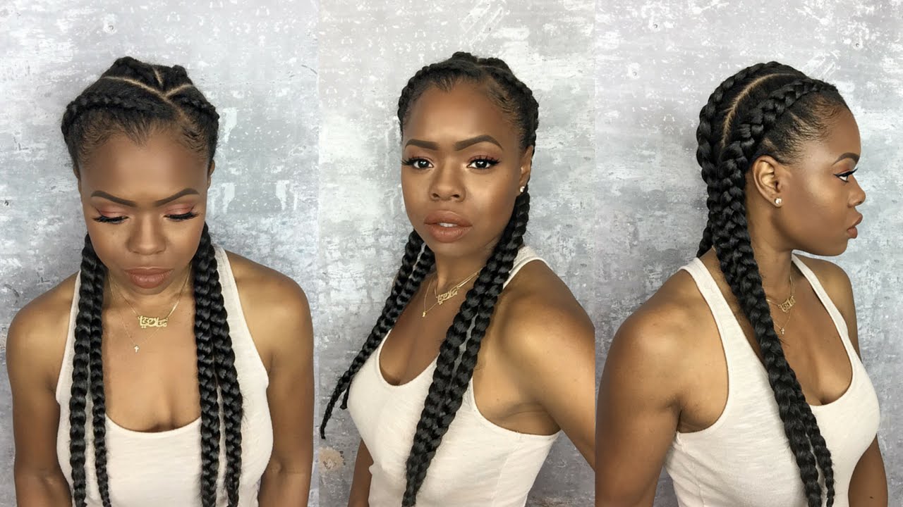 How to Install Feed-in Cornrow on your own head (Ghana Technique)