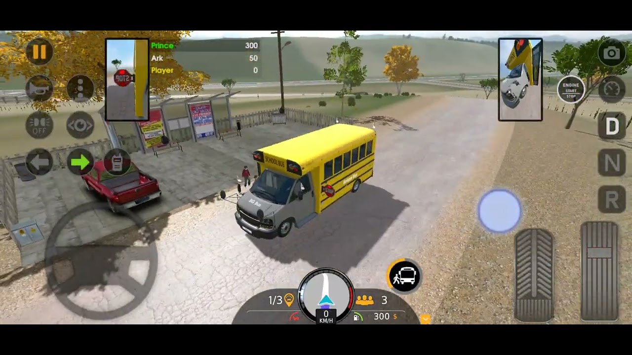 Multiplayer 3 Stop Texas Bus simulator EVO I'm driving the tiny schoolbus