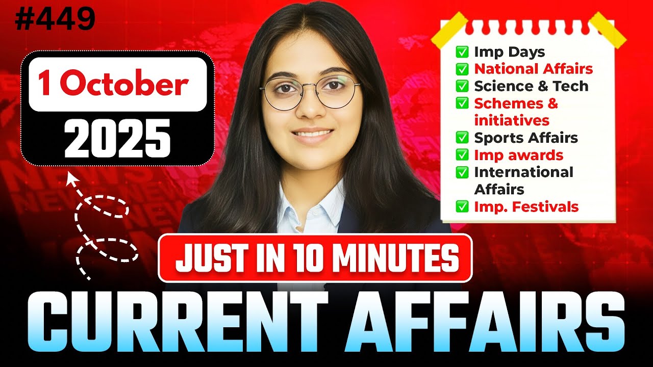 1 October 2025 Current Affairs I Daily Current Affairs I Current Affairs Today I by Nikita Ma,am