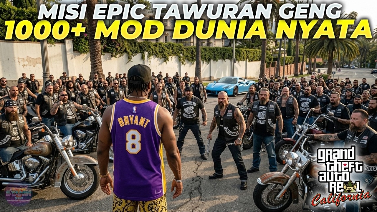 Aku vs 100 Geng Motor Penjahat Terkuat di 1000+ Mod Dunia Nyata Simulator GTA 5 Real California