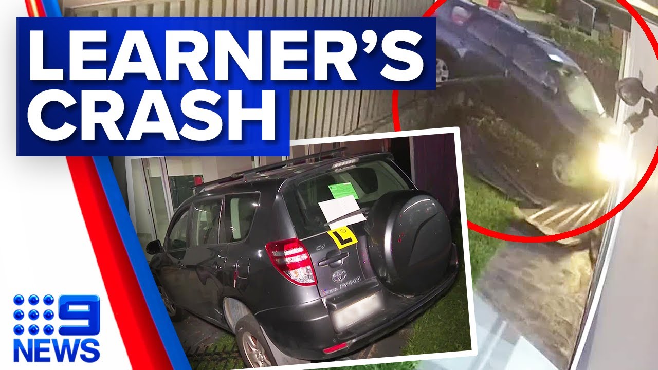 Learner driver smashes into family home in Westmead, Sydney | 9 News Australia