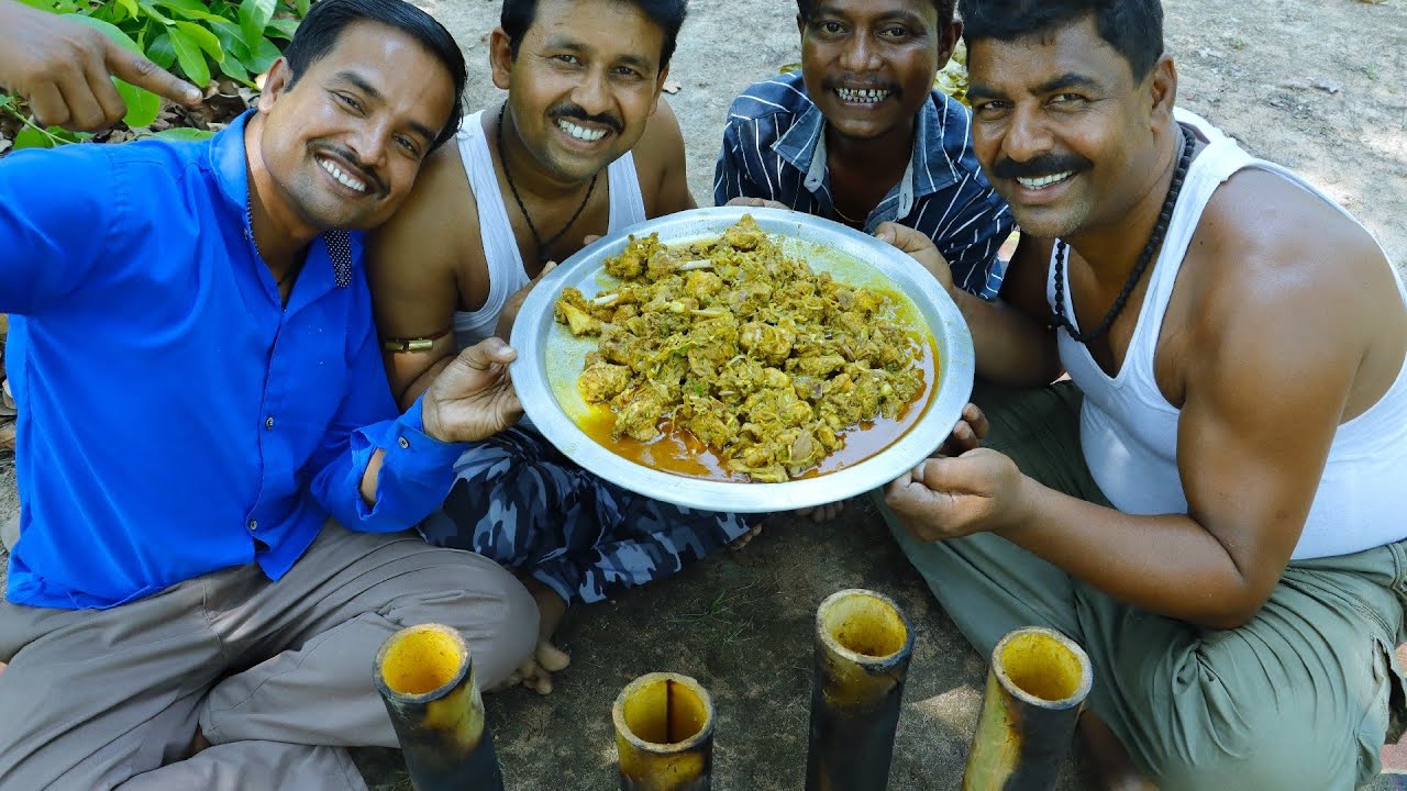 BAMBOO CHICKEN RECIPE | how to cook village style Bamboo Chicken recipe | village cooking vlog