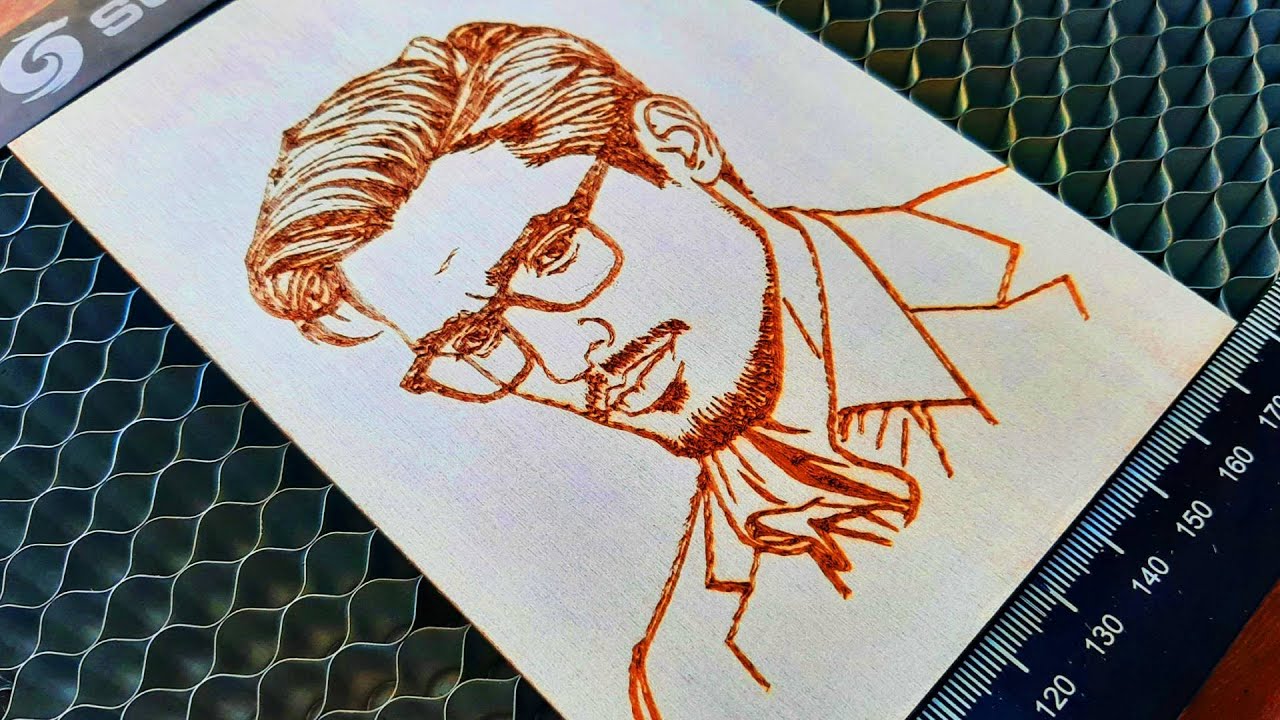 Watch a Modern Man Engraved in Wood / Incredible Laser Engraving