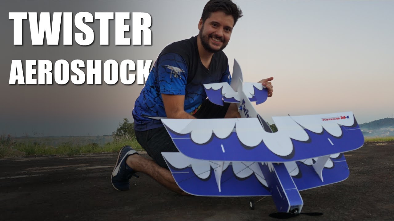 TWISTER AEROSHOCK, Aeromodelo BIPLANO acrobático feito no Brasil - CTQV