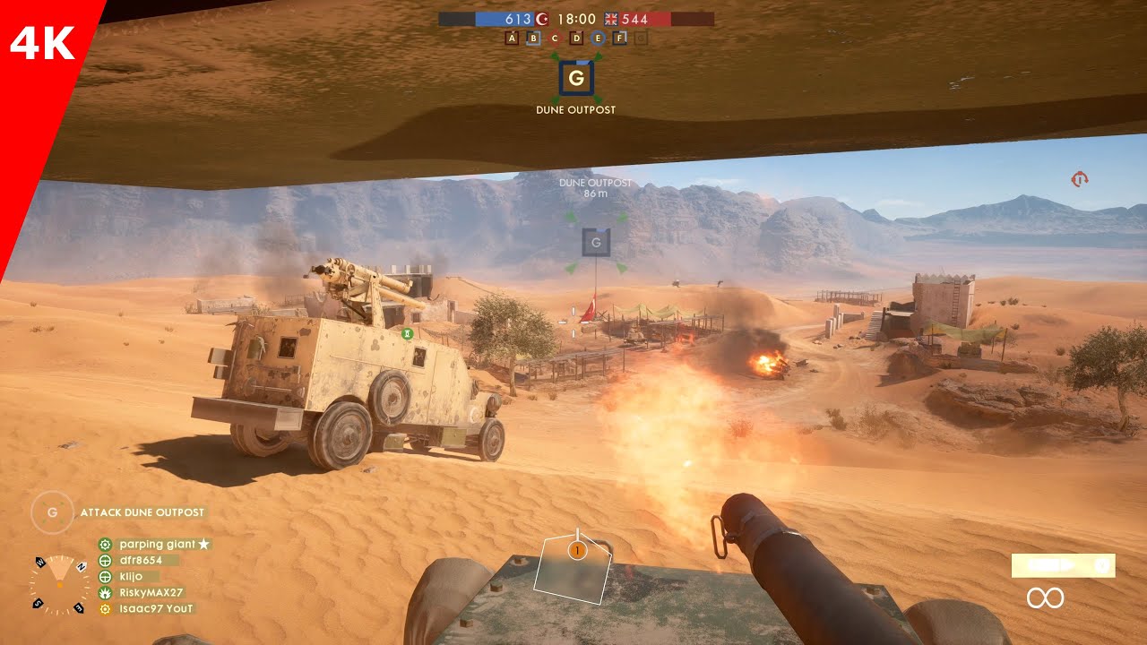 Battlefield 1 gameplay - Conquest HC - Sinai desert [4K 60fps]
