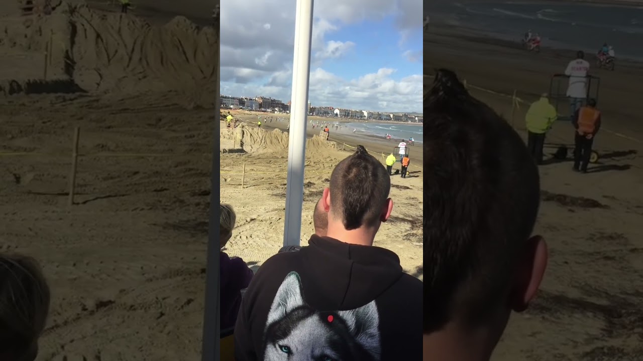 Fast start on the sand track at Weston beach race