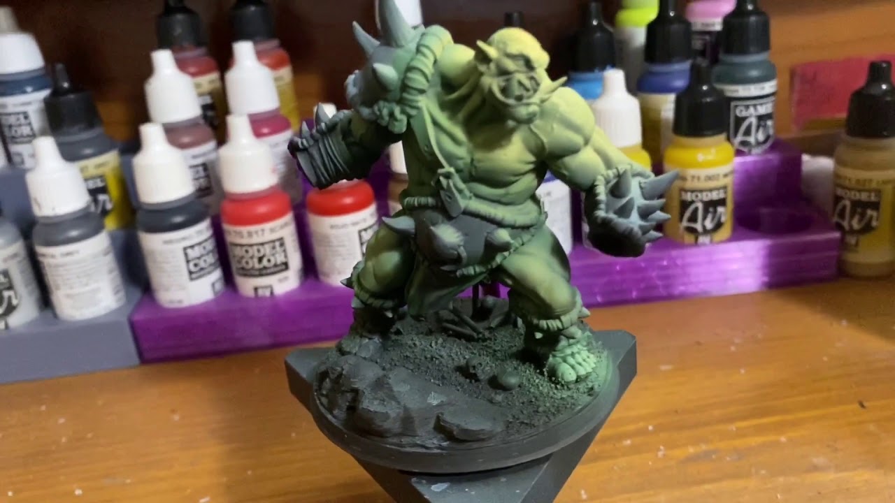 Painting and magnetizing a 3D printed ogre by Artisan Guild on a scenic base