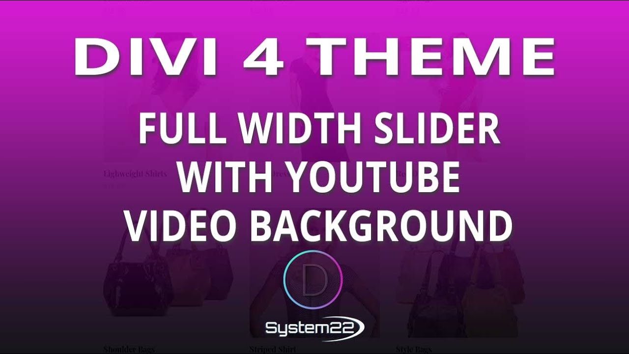 Divi 4 Full Width Slider With YouTube Video Background