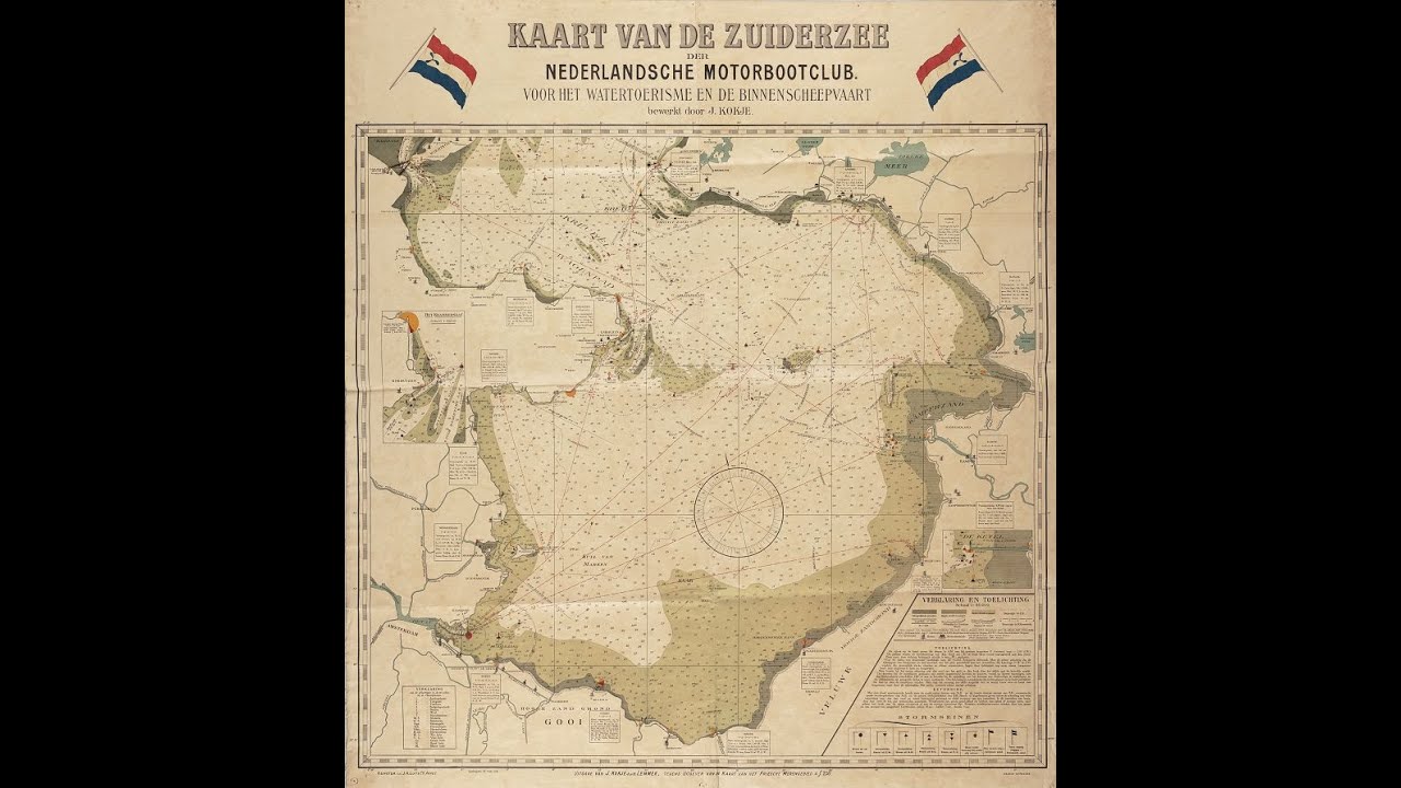 Kaart van de Zuiderzee uit 1920