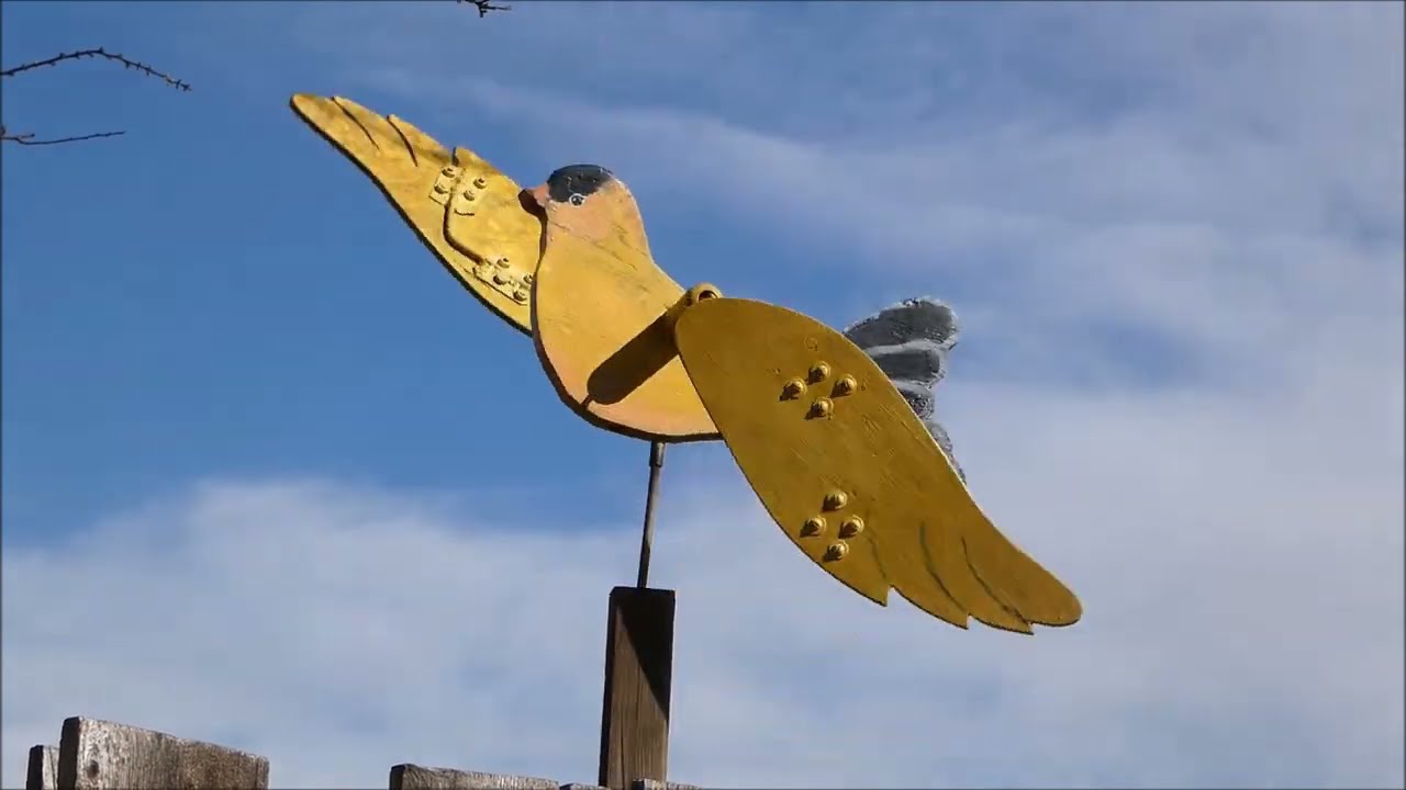 Goldfinch whirligig 4/30/23 #kinetic art #whirligigs