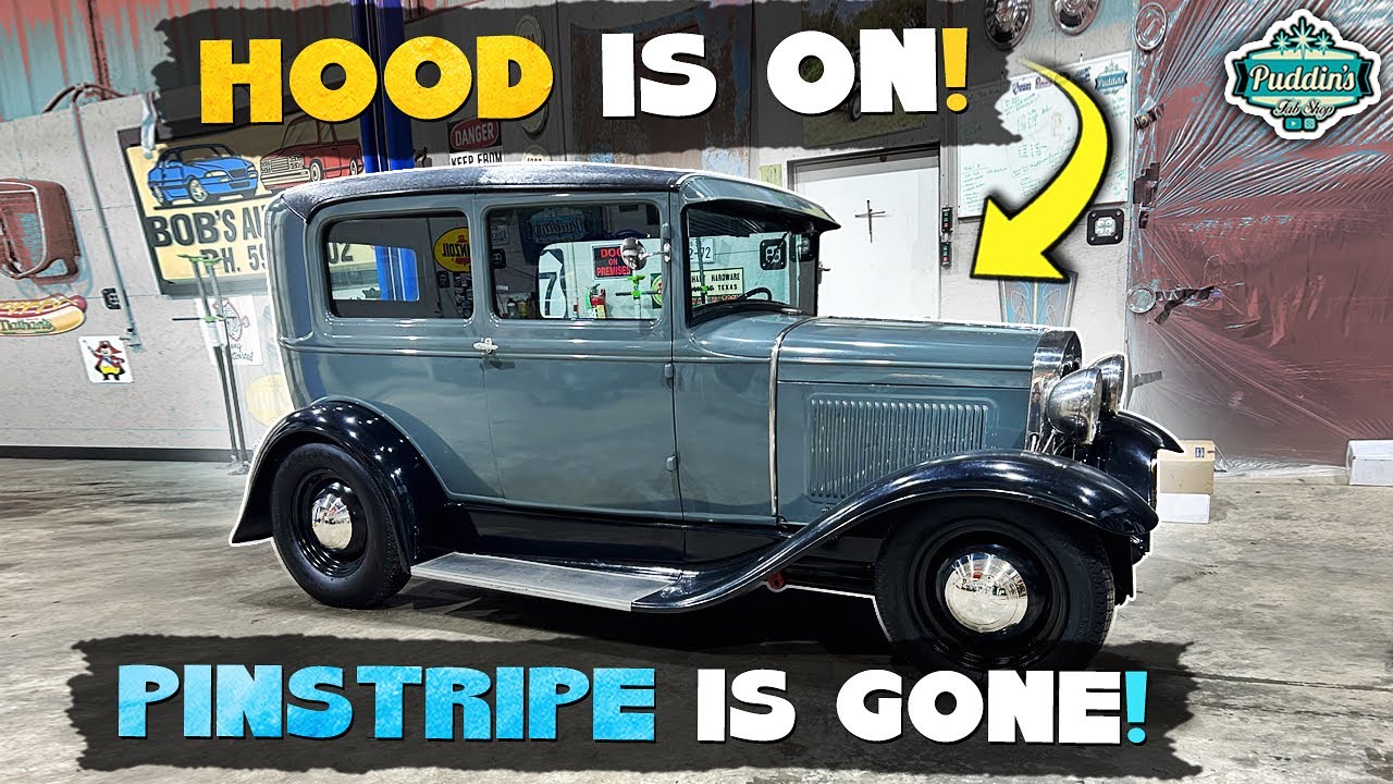 1930 Model A EXHAUST LEAKS?? Hood install. REMOVING PINSTRIPE WITHOUT DESTROYING THE PAINT!