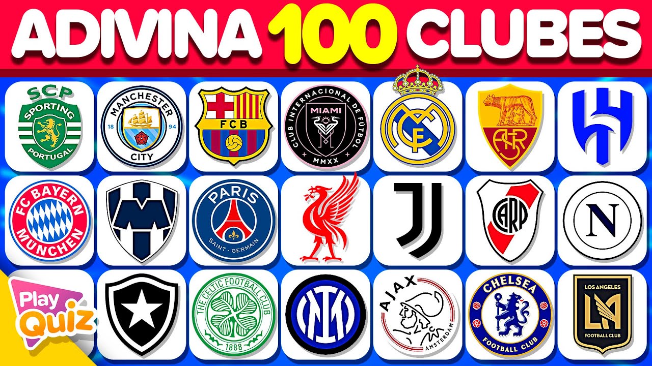 Adivina 100 Clubes de F&uacute;tbol por su Escudo ⚽️🛡️🤔 | Play Quiz Trivia