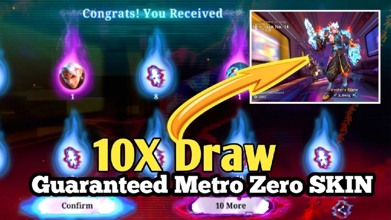 10 X DRAW GUARANTEED METRO ZERO SKIN-mlbb