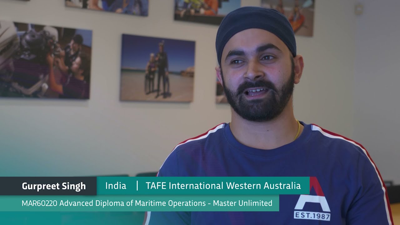 Gurpreet talks about studying maritime at TAFE International Western Australia