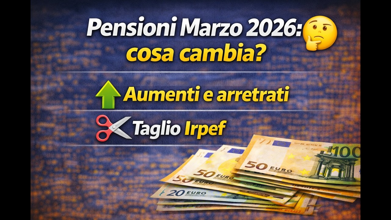 Pensioni Marzo 2026: 5 Novit&agrave;: Arretrati, IRPEF, pagamenti, RED e Addizionali
